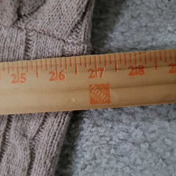 Eddie Bauer Sweater Mens XL Tan Wool Blend Chunky Cable Knit Grandpa Fisherman - Picture 9 of 11